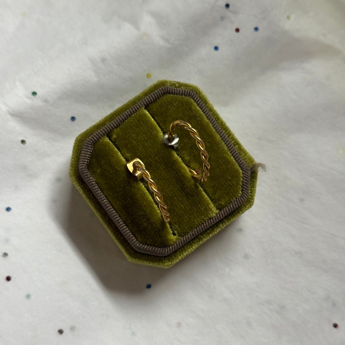 Vintage Gold Twist Hoop Earrings