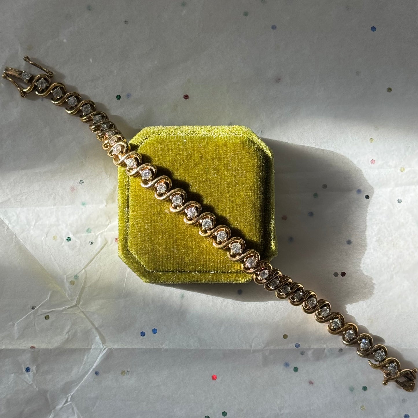 Vintage Gold Rhinestone Tennis Bracelet