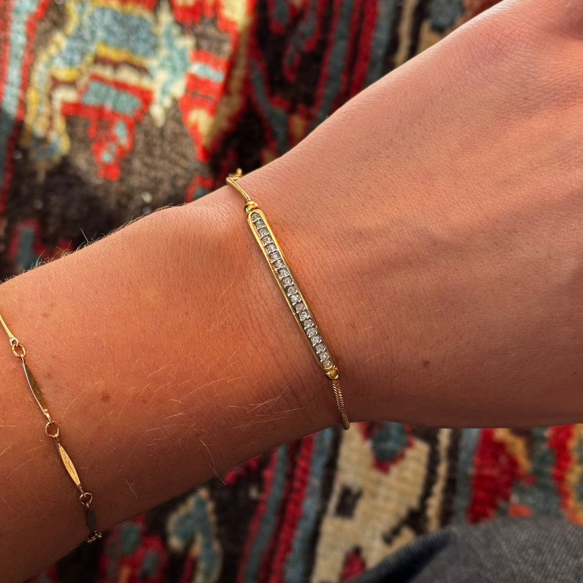 Vintage Avon Rhinestone Bar Bracelet