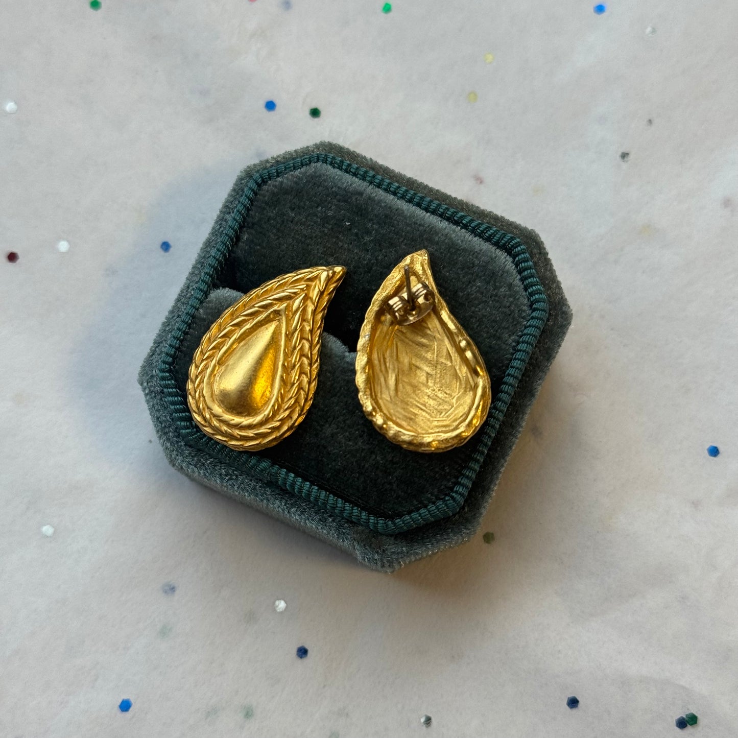 Vintage Gold Paisley Earrings