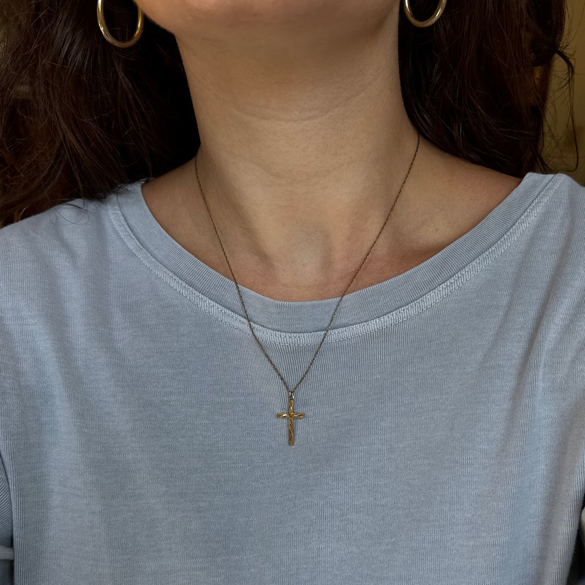 Vintage Gold Filled Cross Necklace