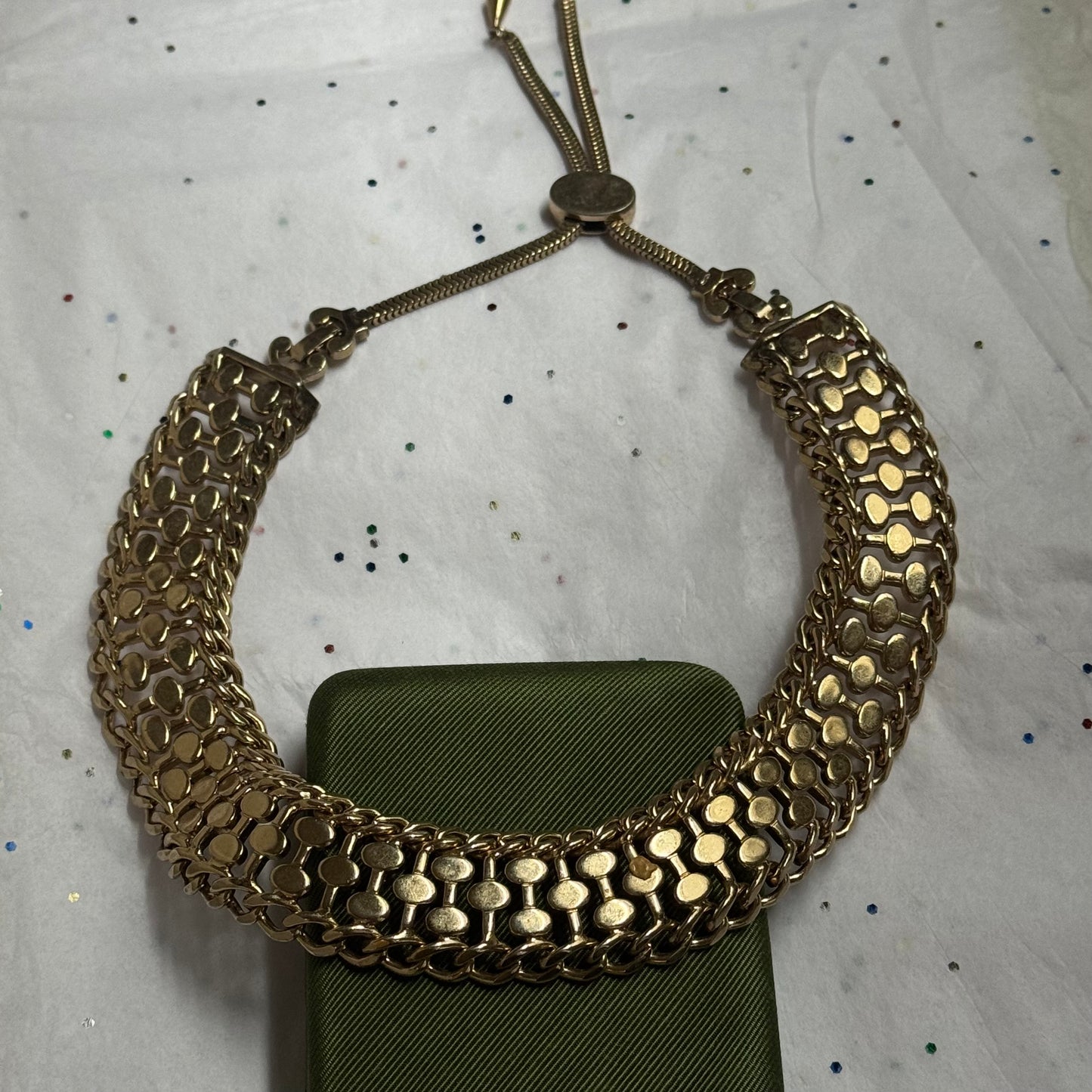 Vintage Monet Gold Tone Choker Necklace