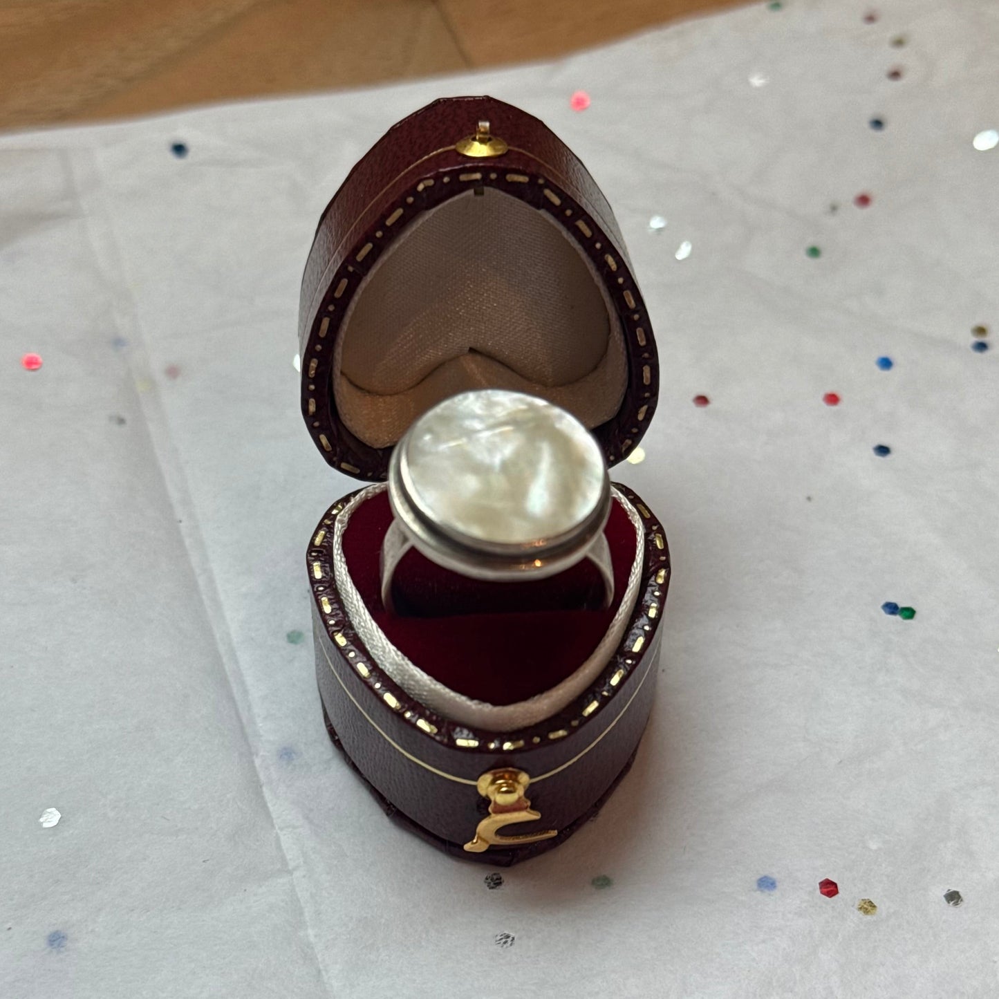 Sterling Silver Mother of Pearl Ring - Sourced in Greece