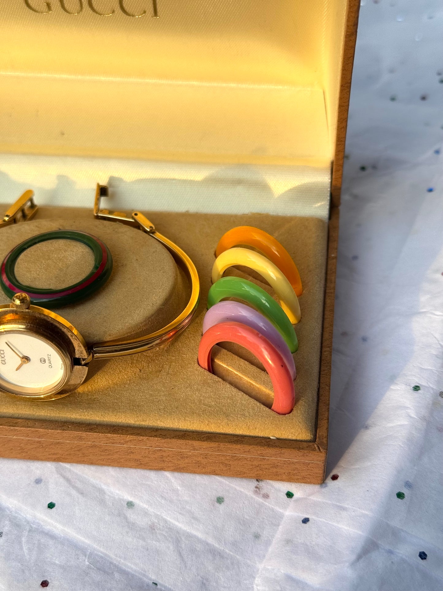 Vintage Working Gucci Bezel Watch with Original Box
