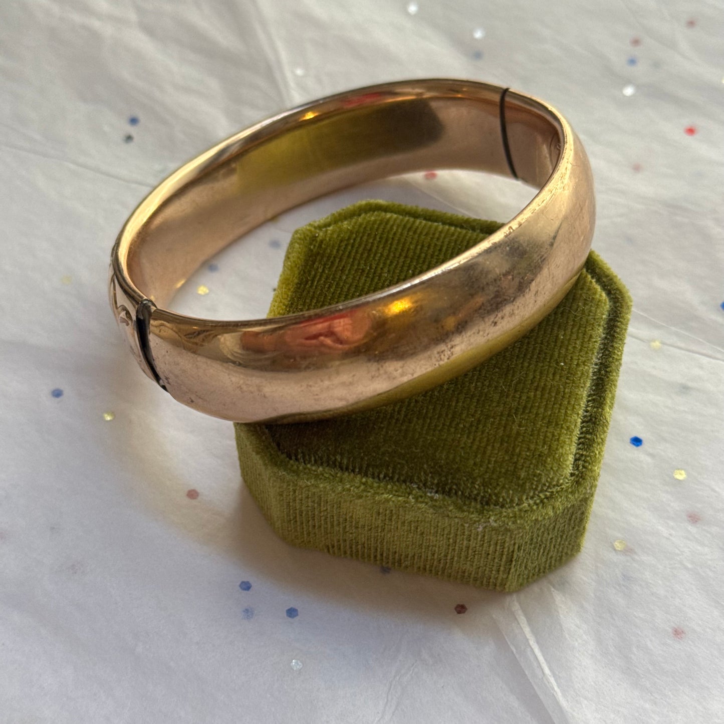 Vintage Gold Filled Engraved Gold Bangle Bracelet