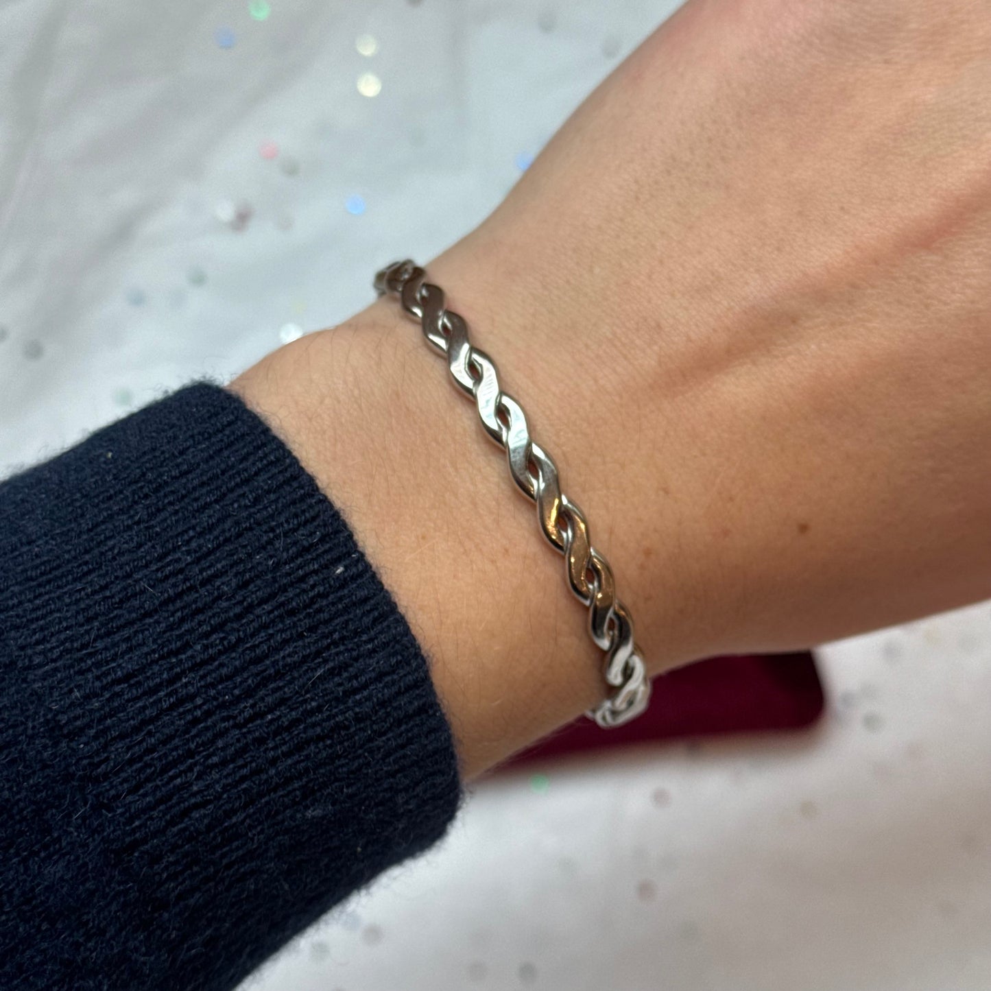 Silver Twist Cuff Bracelet