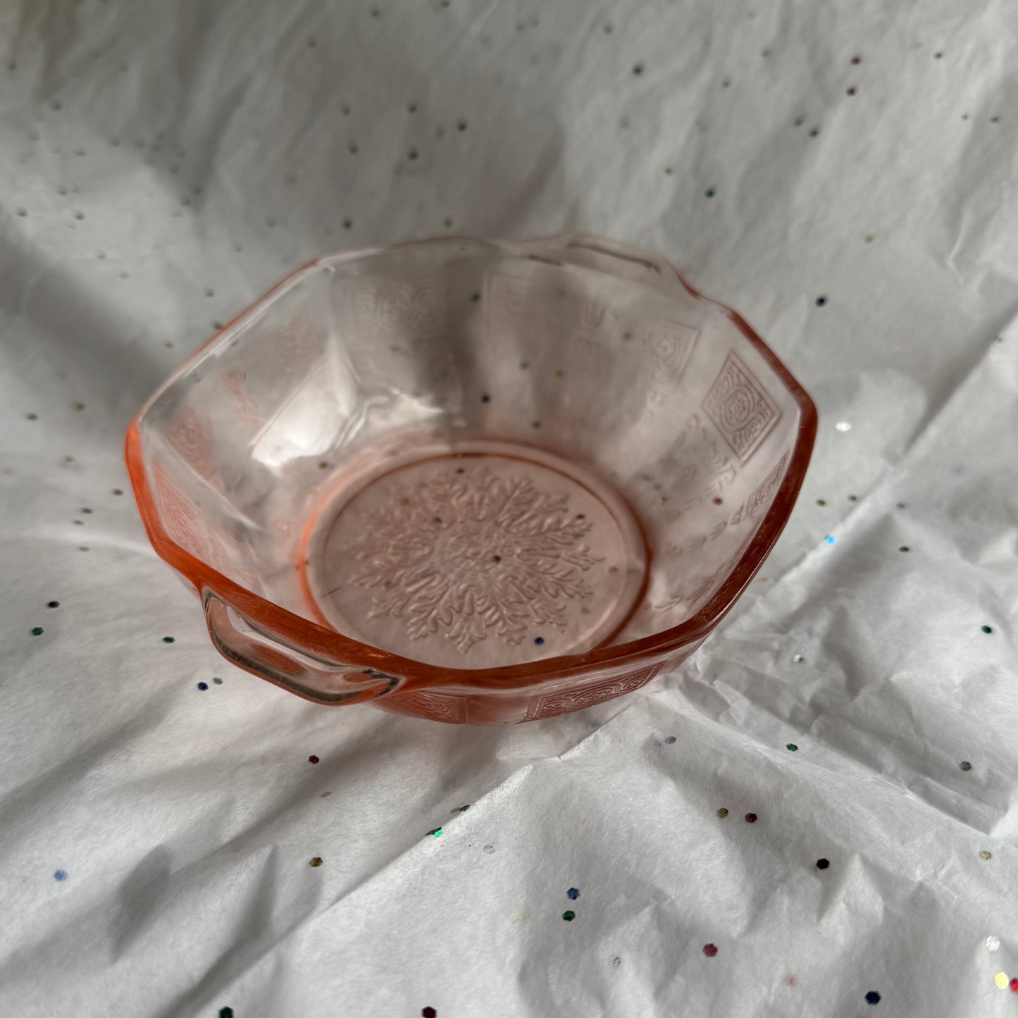 Vintage Pink Anchor Hocking Octagonal Dish