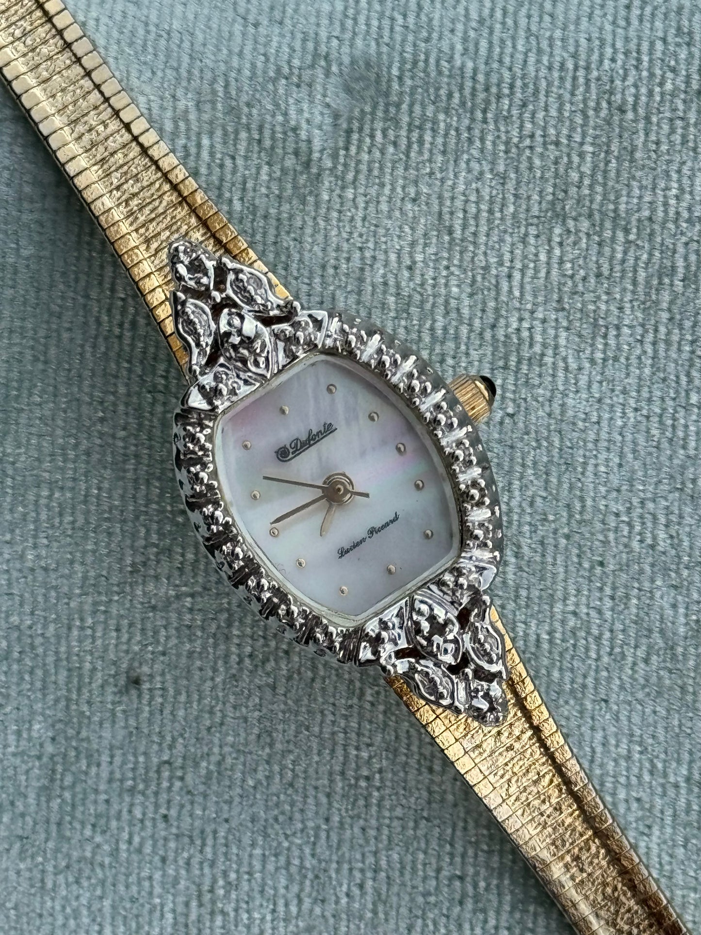 Vintage Gold Watch with Rhinestone Frame