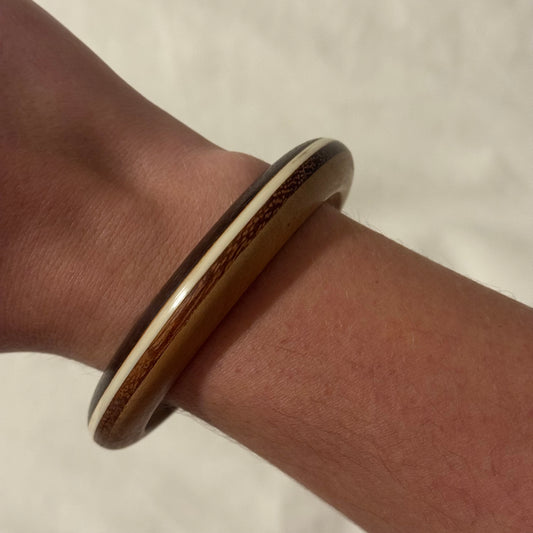 Vintage Layered Wood Bangle Bracelet
