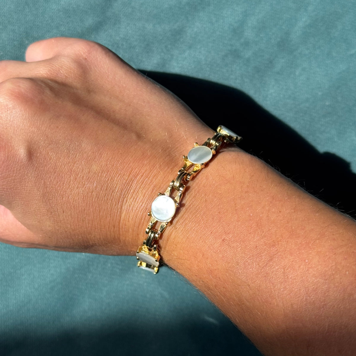 Vintage Gold Mother of Pearl Bracelet