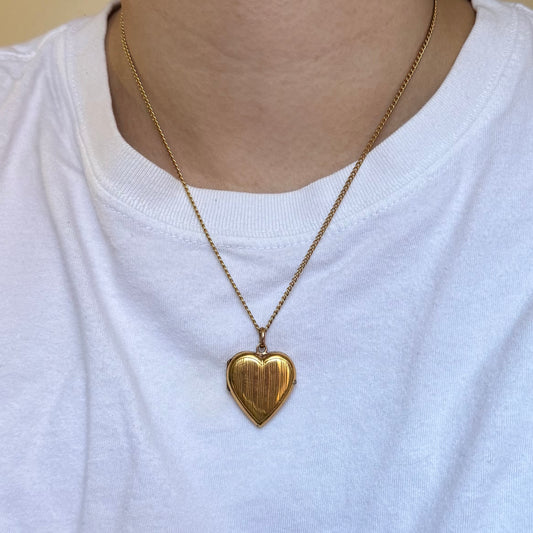 Vintage Heart Locket Pendant Necklace - Sourced in Paris