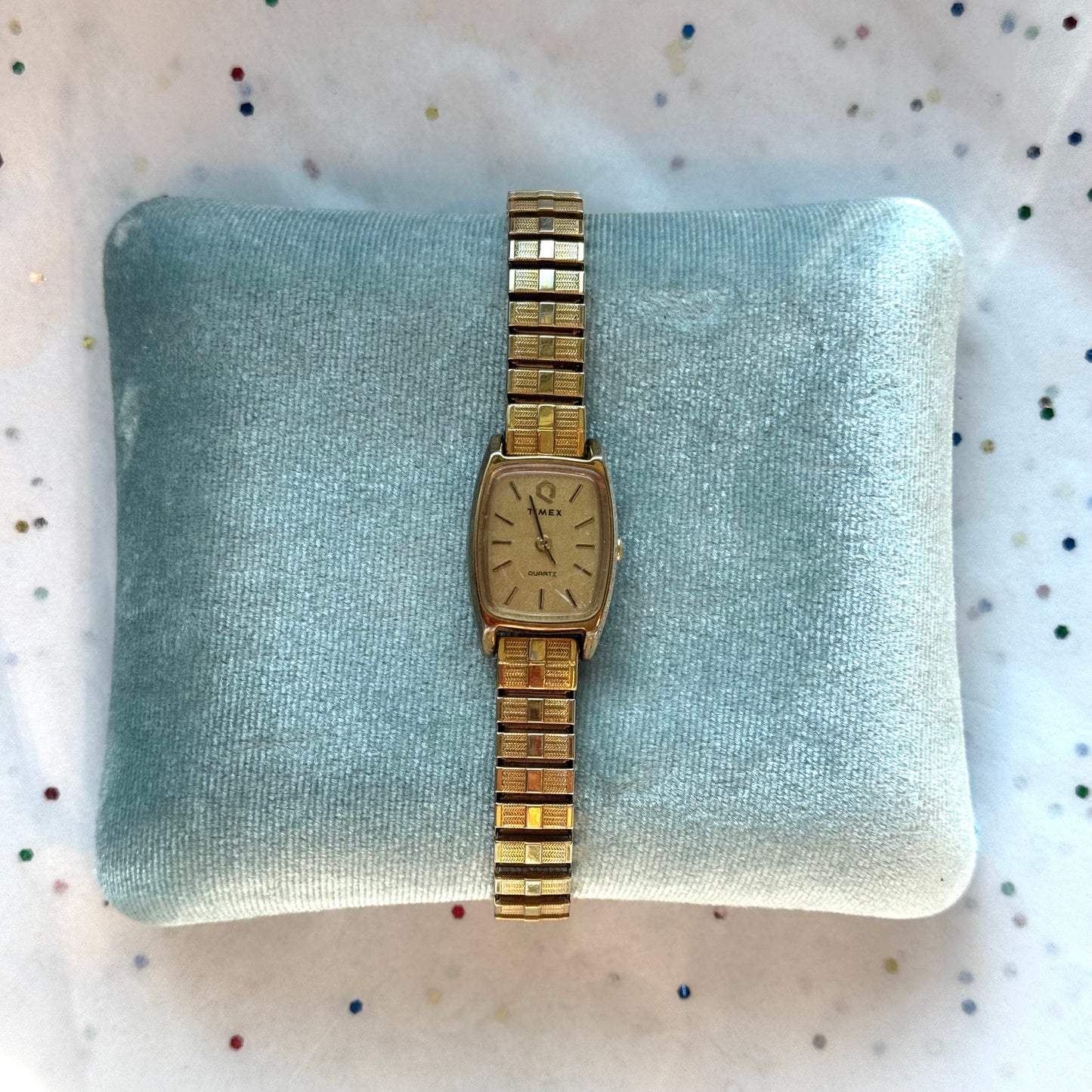 Vintage Gold Timex Stretch Band Watch