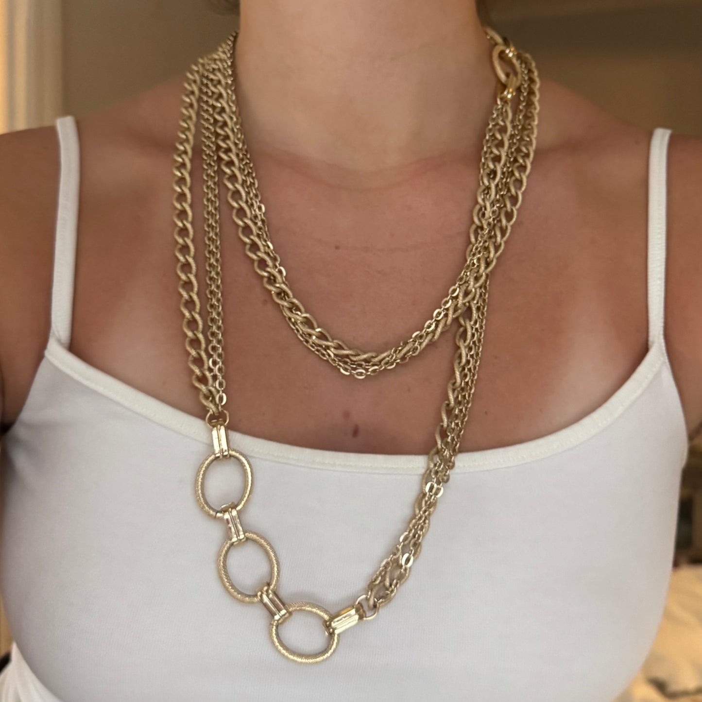 Vintage Long Gold Necklace
