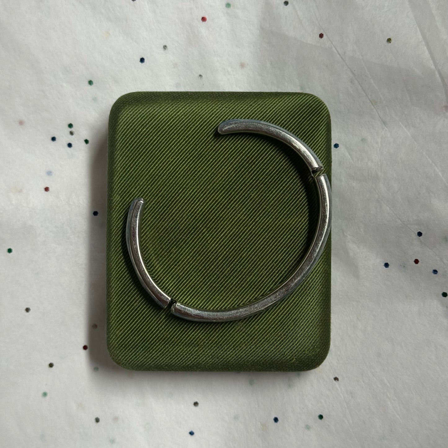 Vintage Blue Enamel Silver Cuff Bracelet