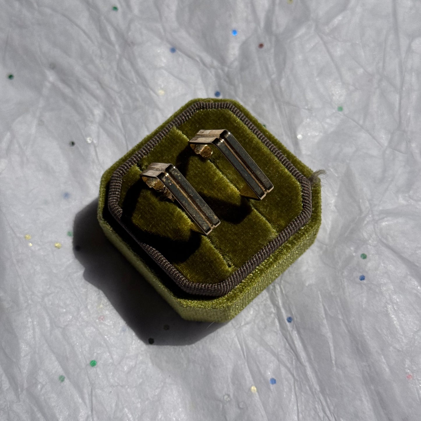 Vintage Gold Square Hoop Earrings