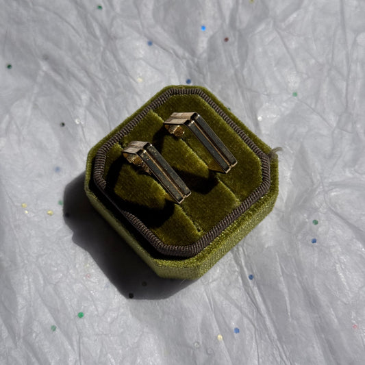 Vintage Gold Square Hoop Earrings