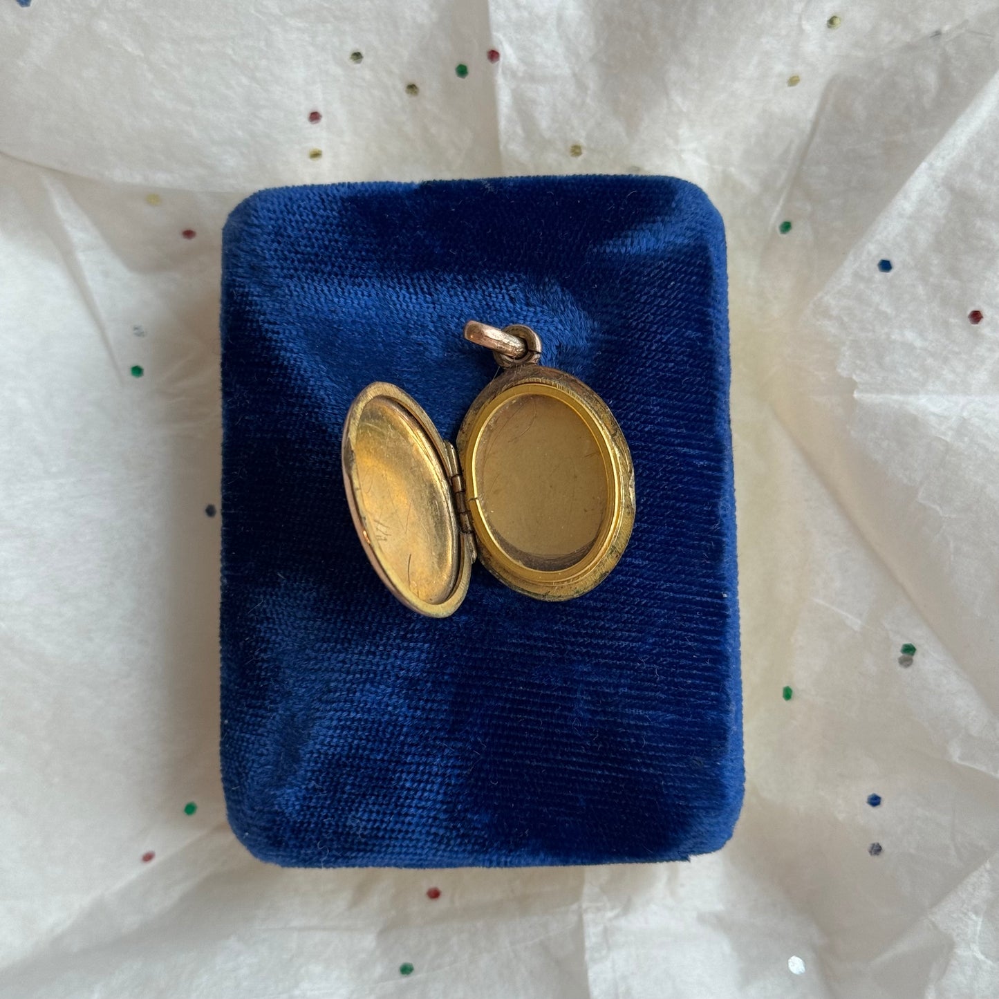 Victorian Gold Filled Locket with Turquoise - Sourced in Paris