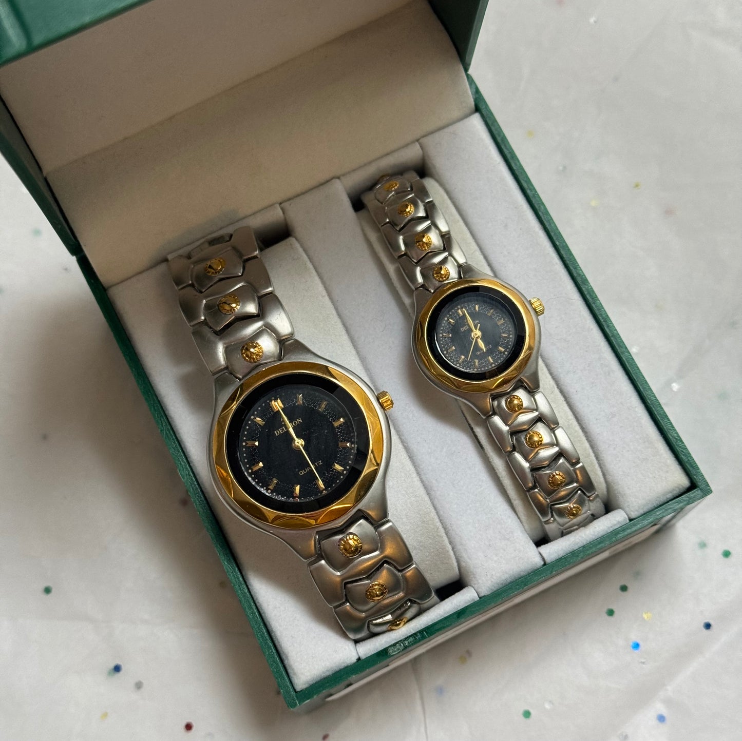 Vintage Two Tone His and Hers Watch Set