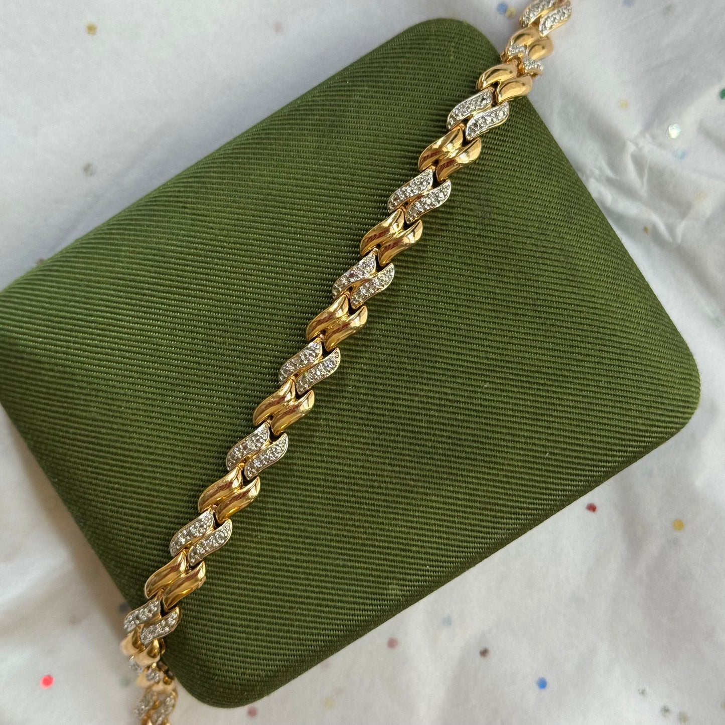 Vintage Sterling Silver Gold Vermeil Tennis Bracelet