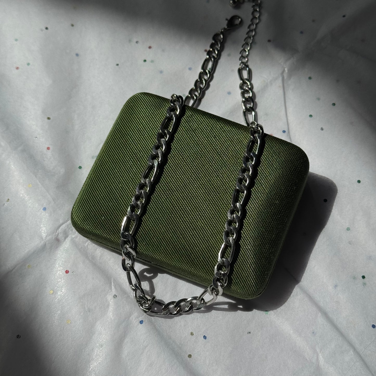 Vintage Silver Figaro Chain Necklace