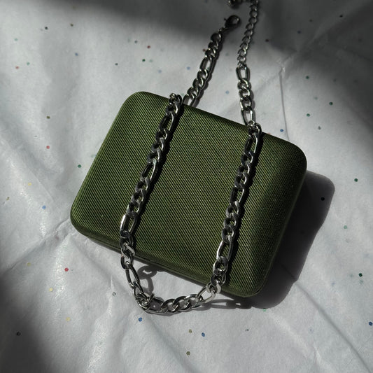 Vintage Silver Figaro Chain Necklace