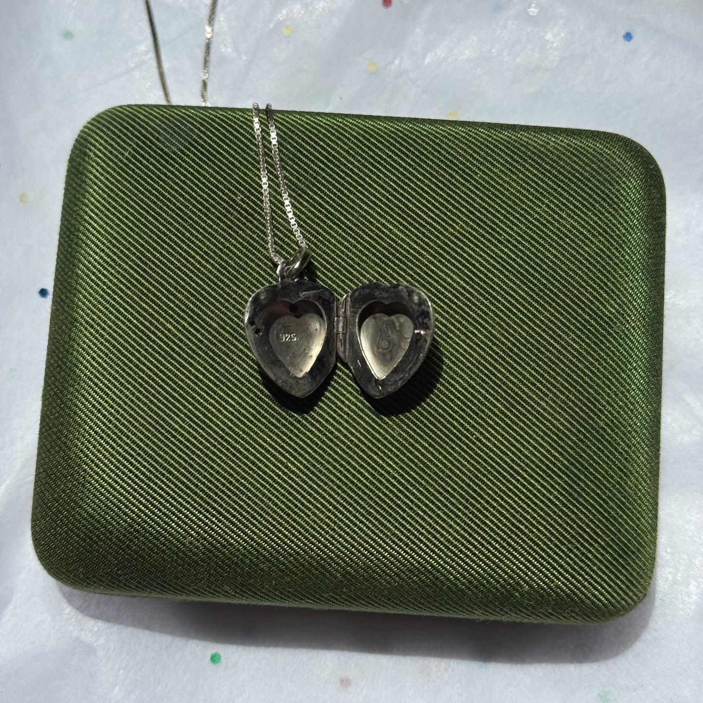Vintage Sterling Silver Heart Locket Necklace