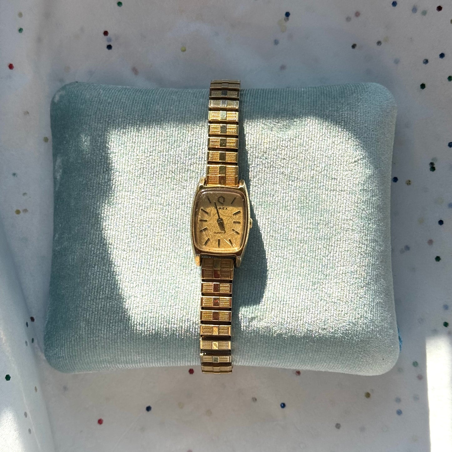 Vintage Gold Timex Stretch Band Watch