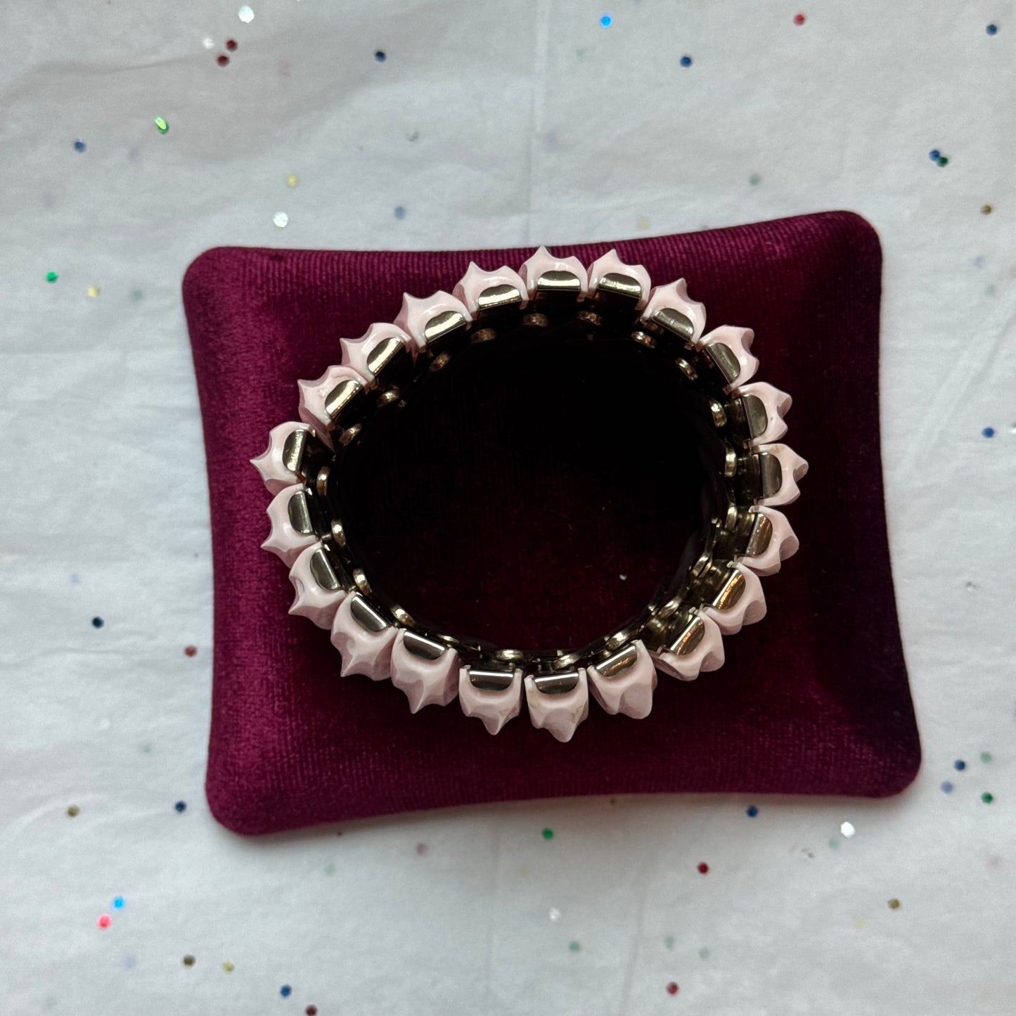 Vintage Pink Lucite Flex Bracelet