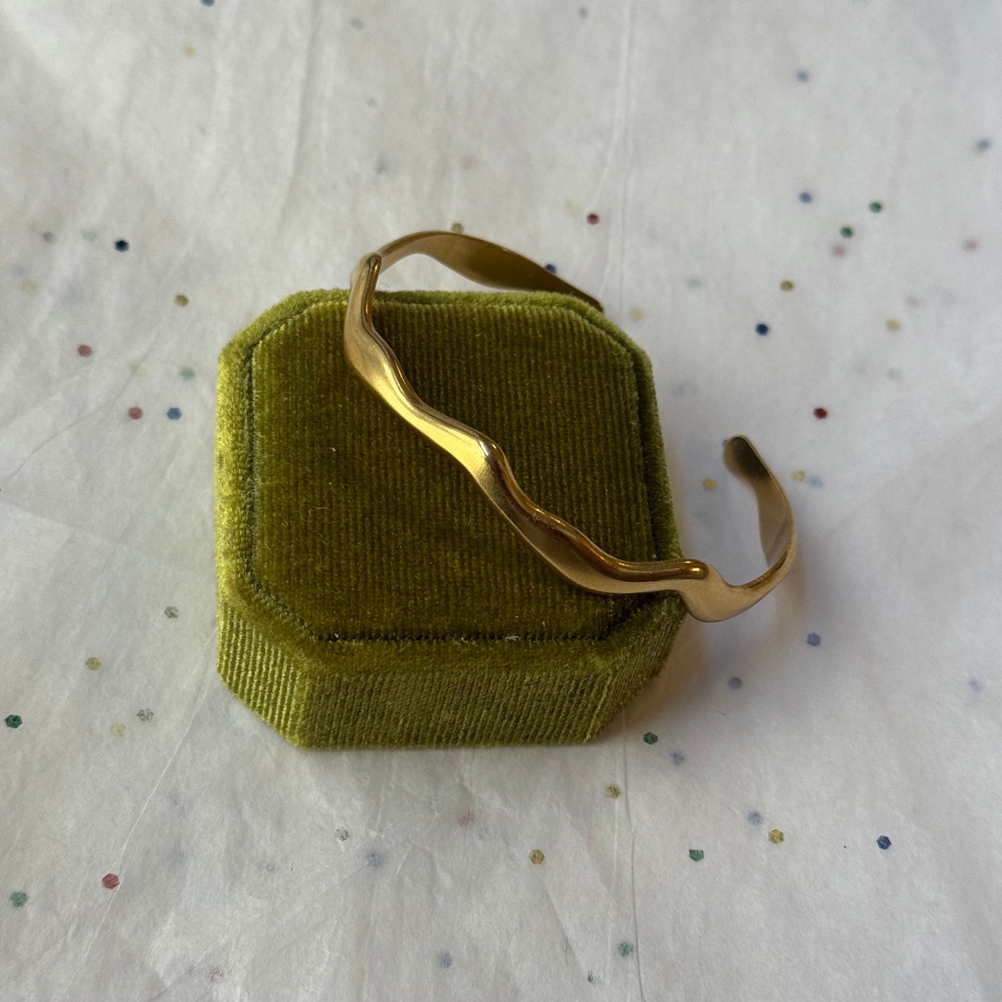 Gold Wavy Cuff Bracelet