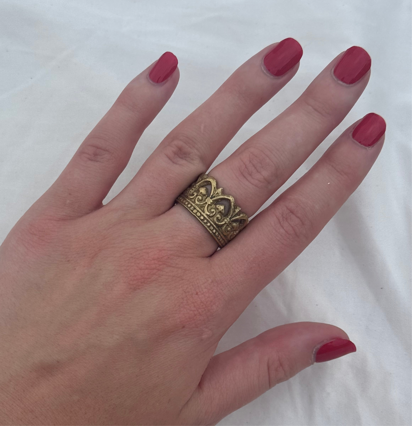 Vintage Crown Gold Tone Ring