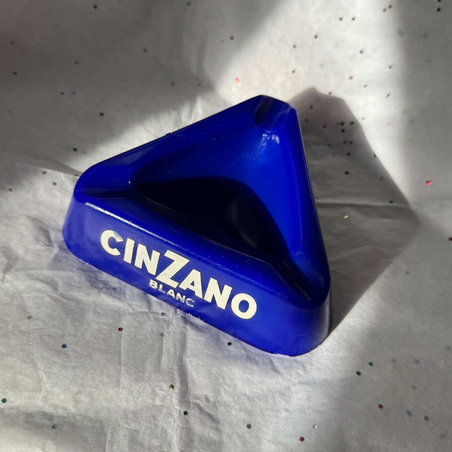 Vintage Cinzano Blue French Ashtray - Sourced in Paris