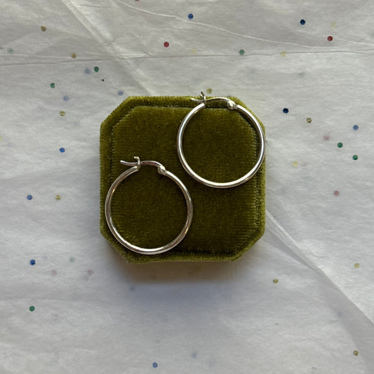 Vintage Sterling Silver Hoop Earrings