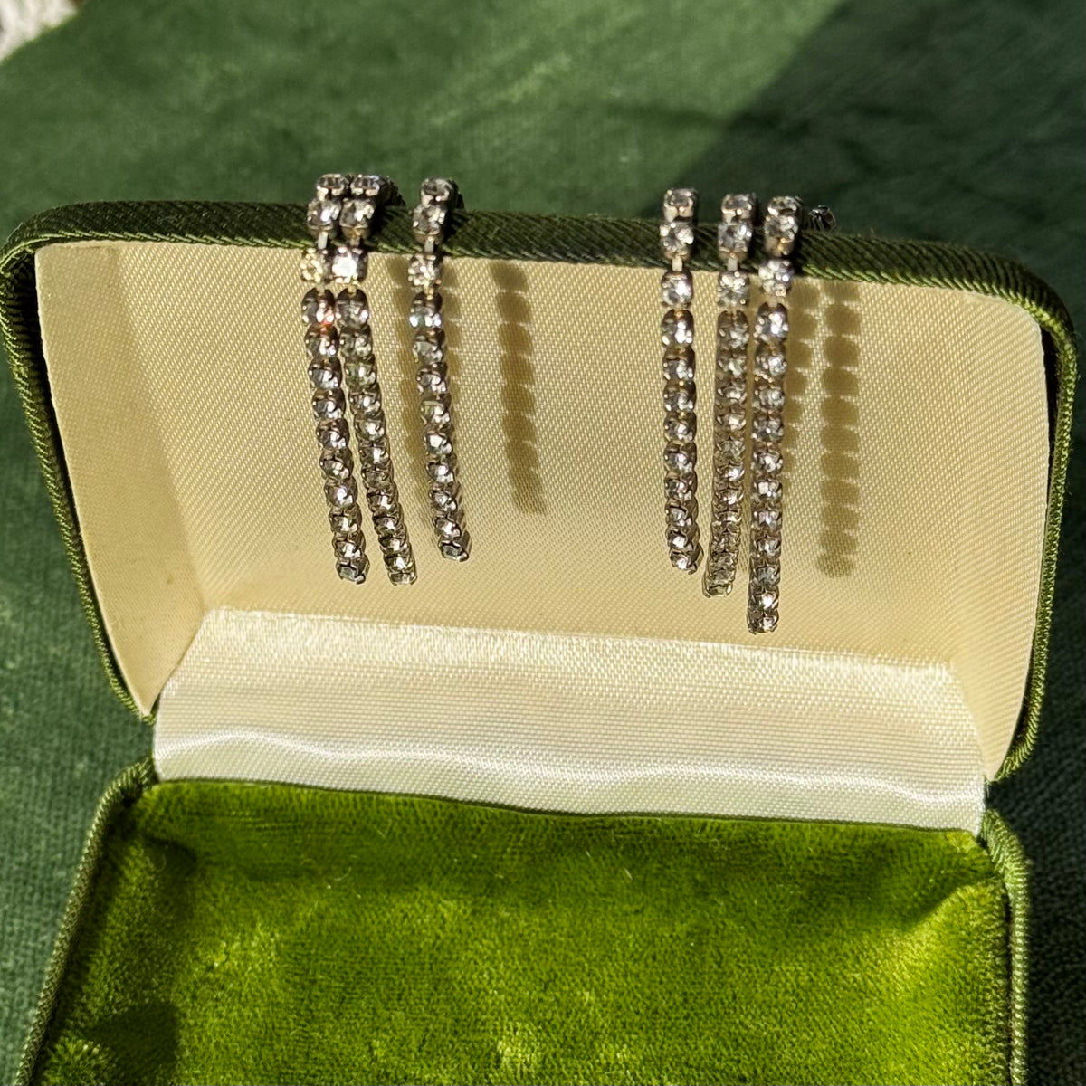Vintage Rhinestone Dangle Earrings
