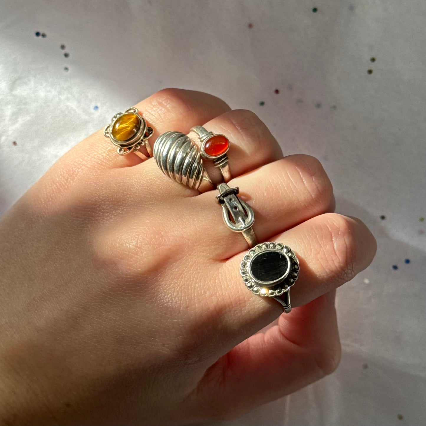 Vintage Sterling Silver Belt Buckle Ring
