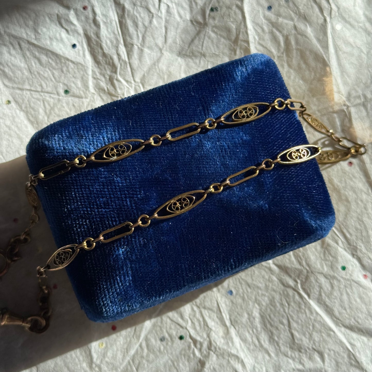 Vintage Gold Filigree Watch Chain - Sourced in Paris