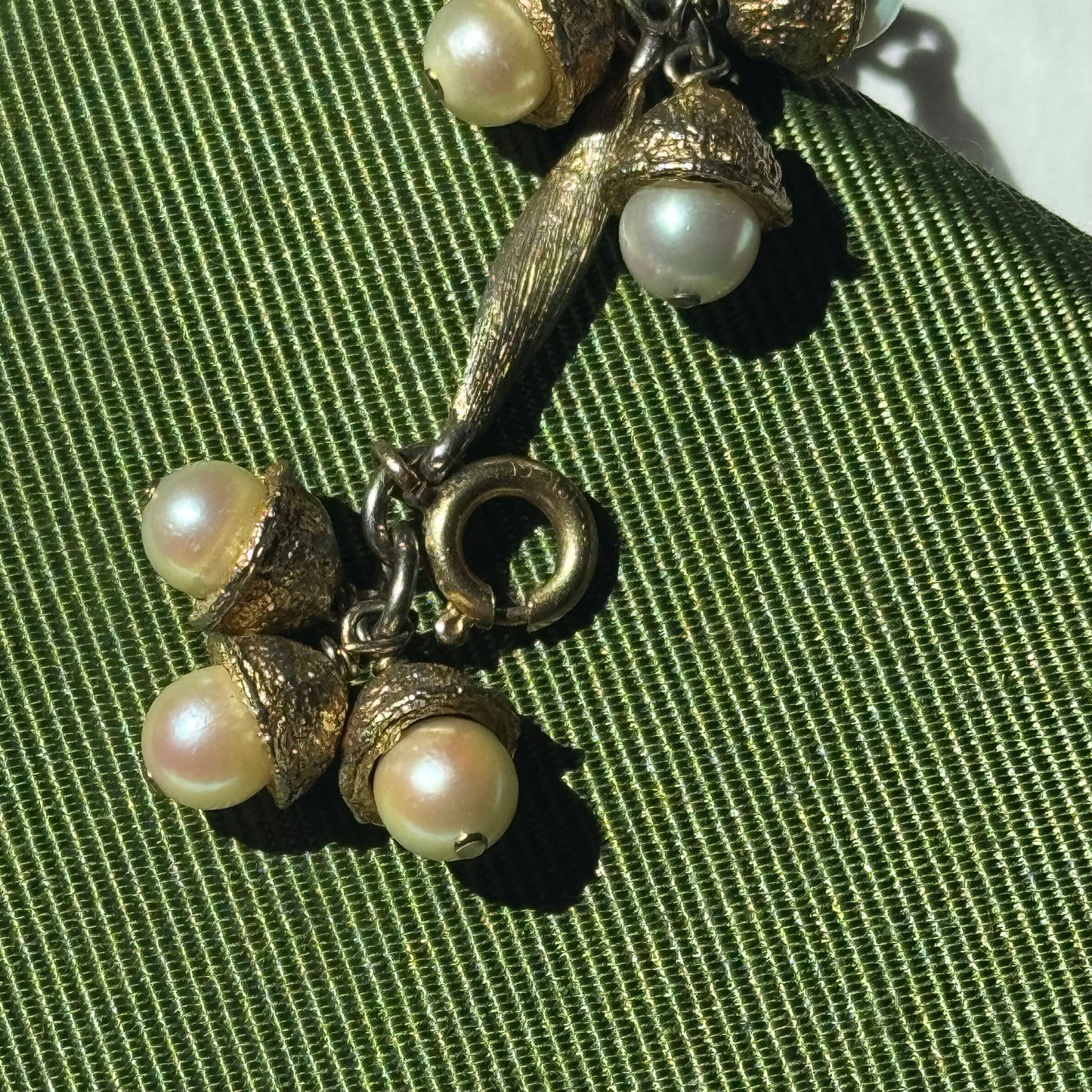 Vintage 12K Gold Filled Pearl Dangle Bracelet