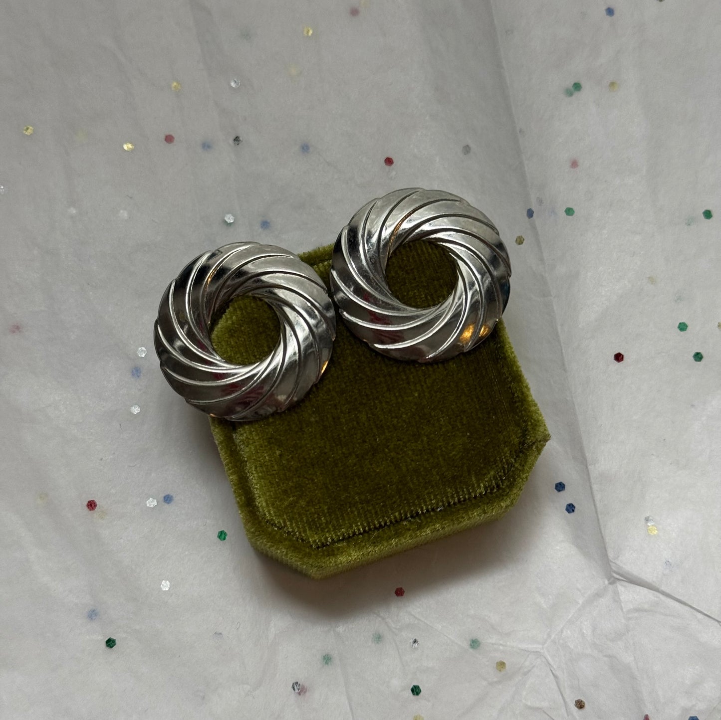 Vintage Swirl Silver Earrings