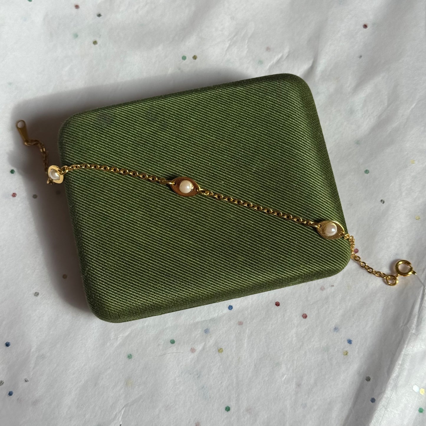Vintage Gold Pearl Bracelet