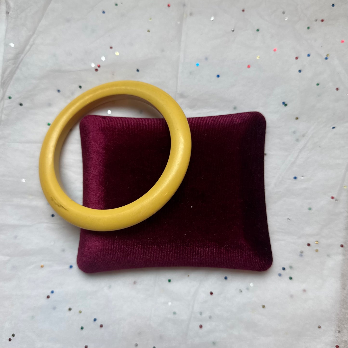 Vintage Bakelite Yellow Bangle Bracelet