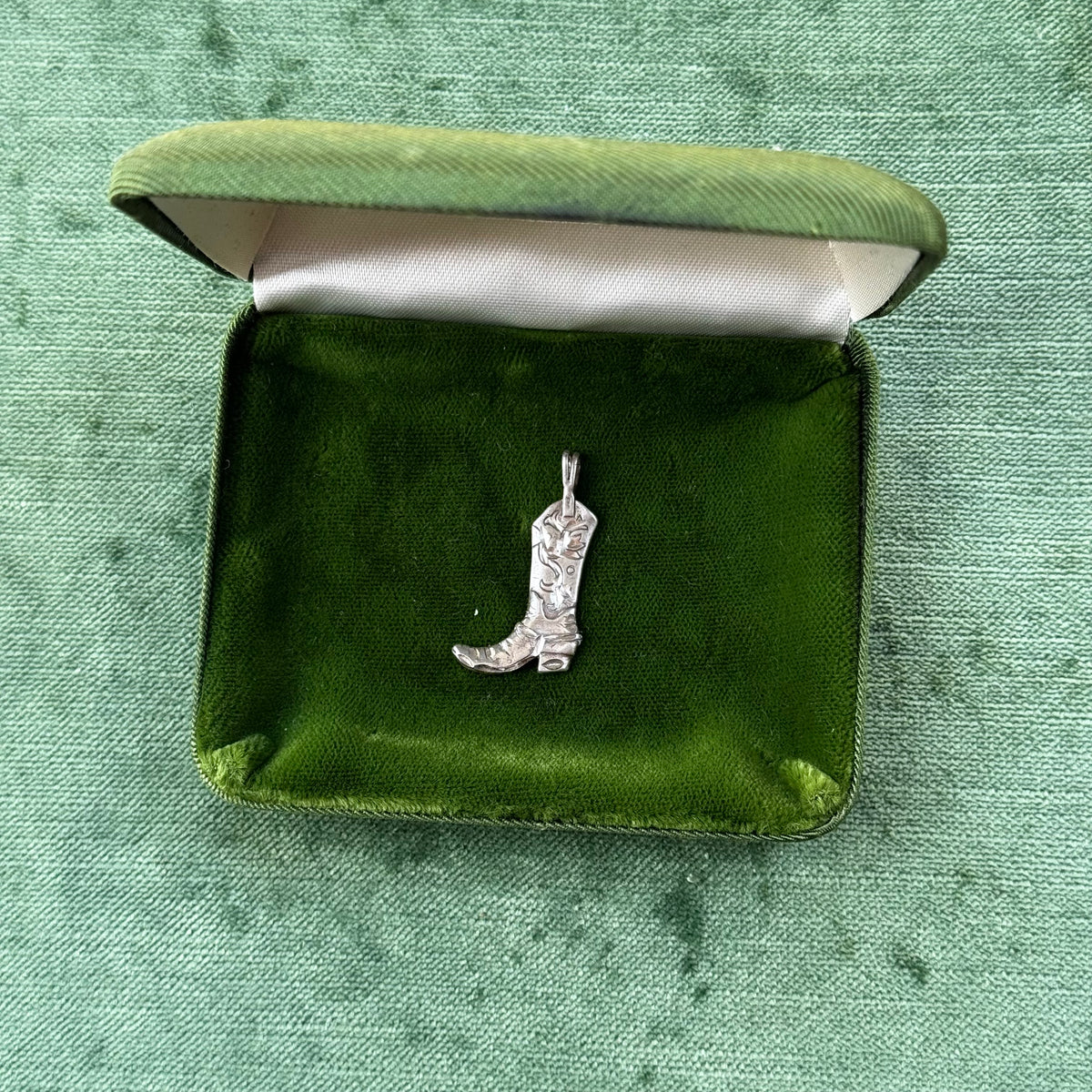 Vintage Sterling Silver Cowboy Boot Pendant Charm