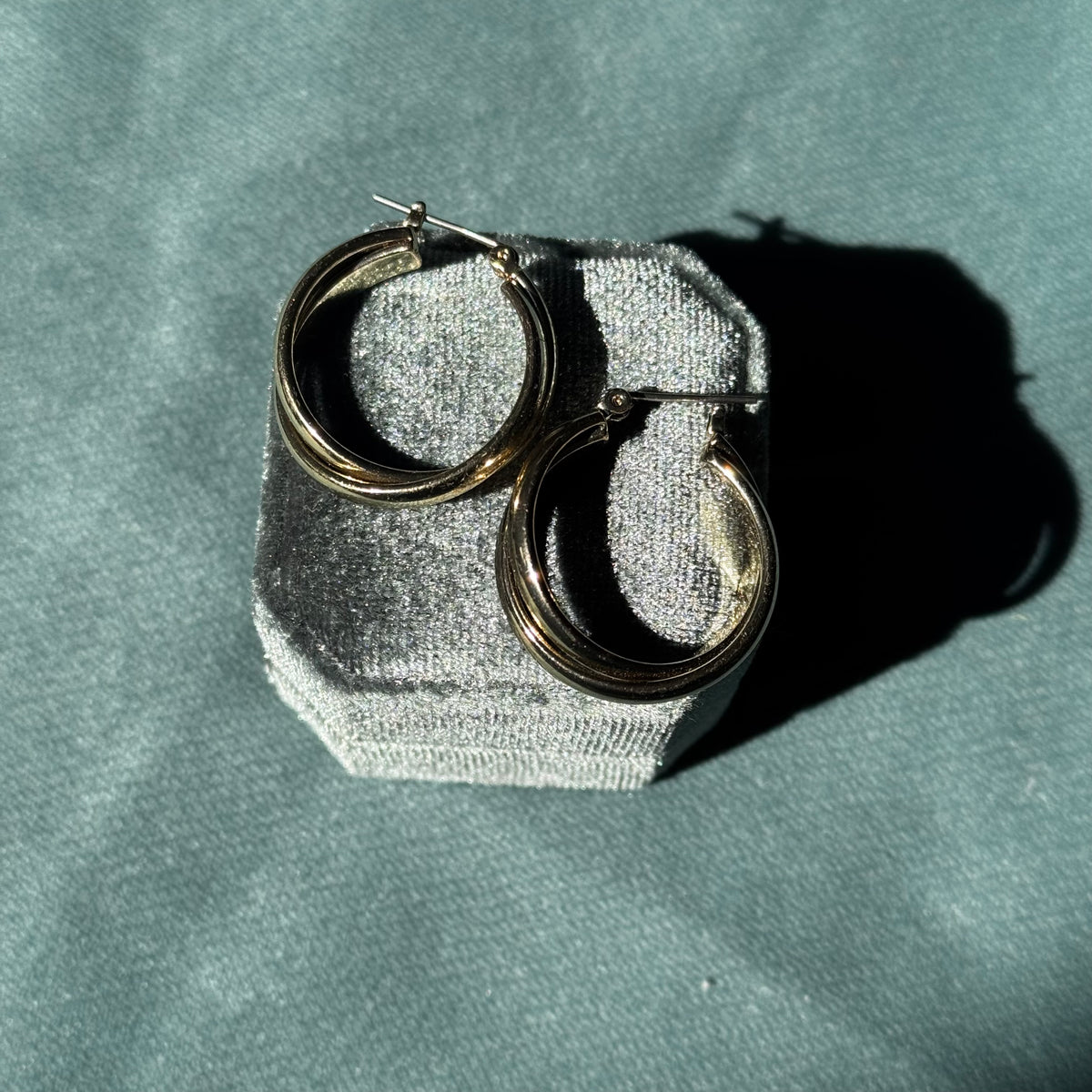 Vintage Gold Layered Hoop Earrings