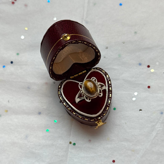 Vintage Sterling Silver Tiger Eye Ring
