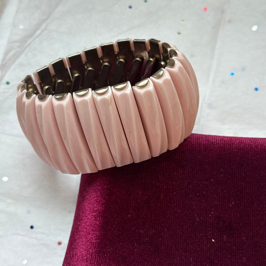 Vintage Pink Lucite Flex Bracelet