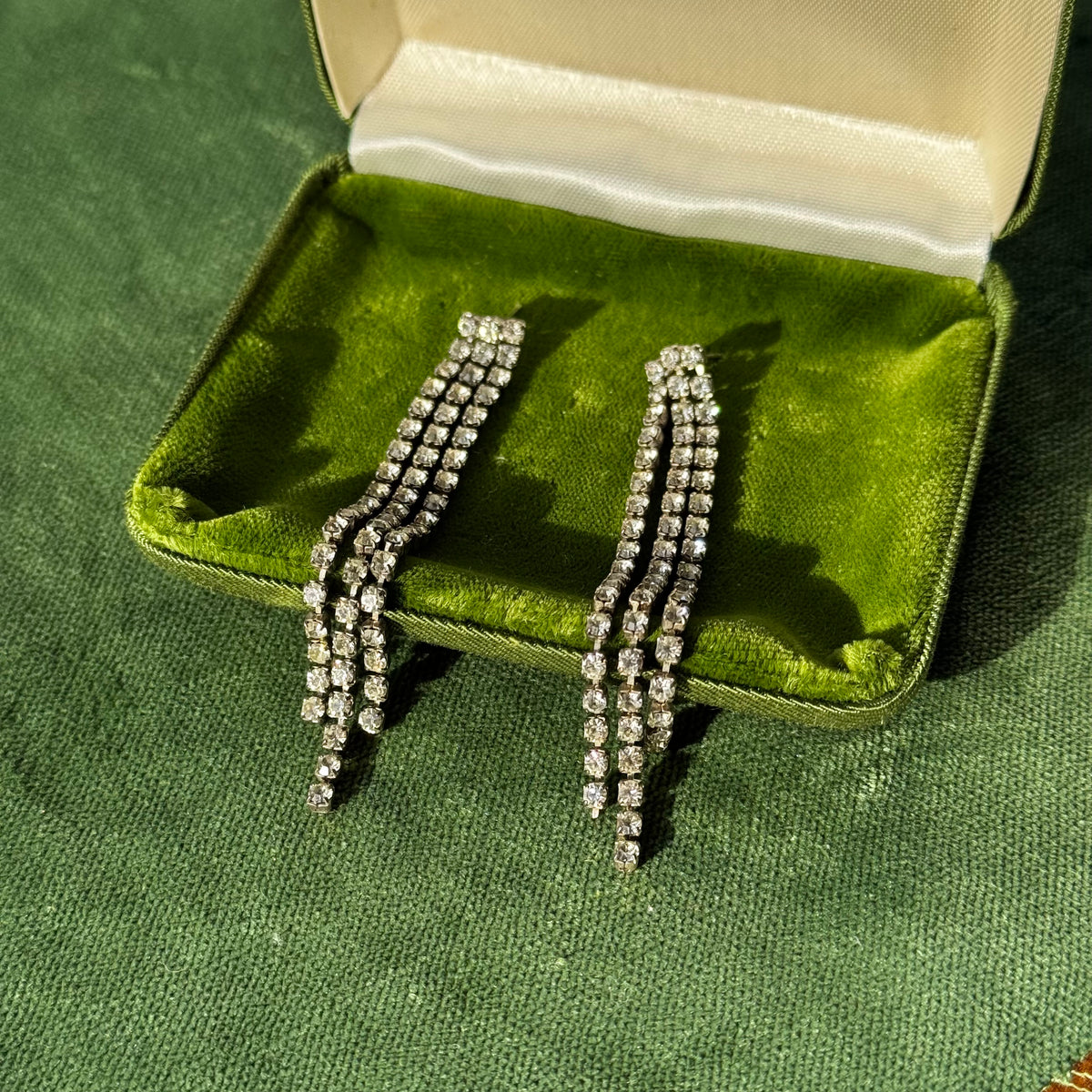 Vintage Rhinestone Dangle Earrings