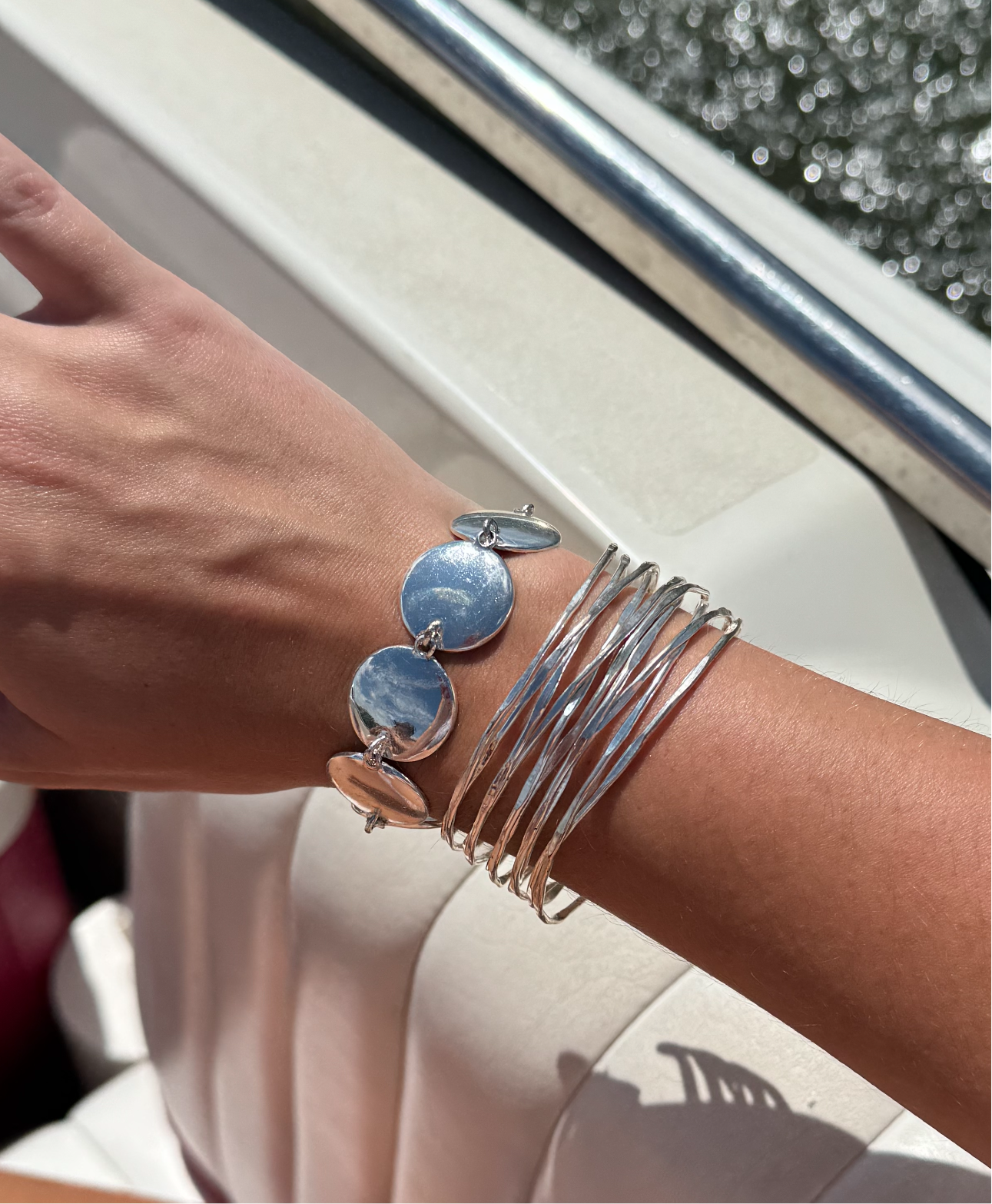 Vintage Layered Silver Tone Cuff Bracelet