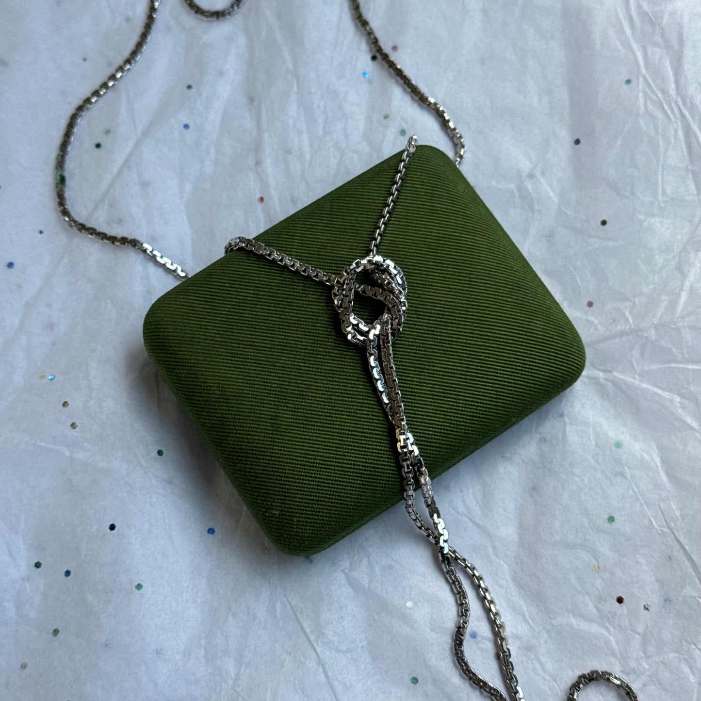 Vintage Monet Long Silver Necklace