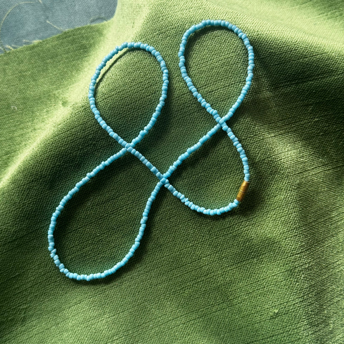 Vintage Blue Beaded Necklace