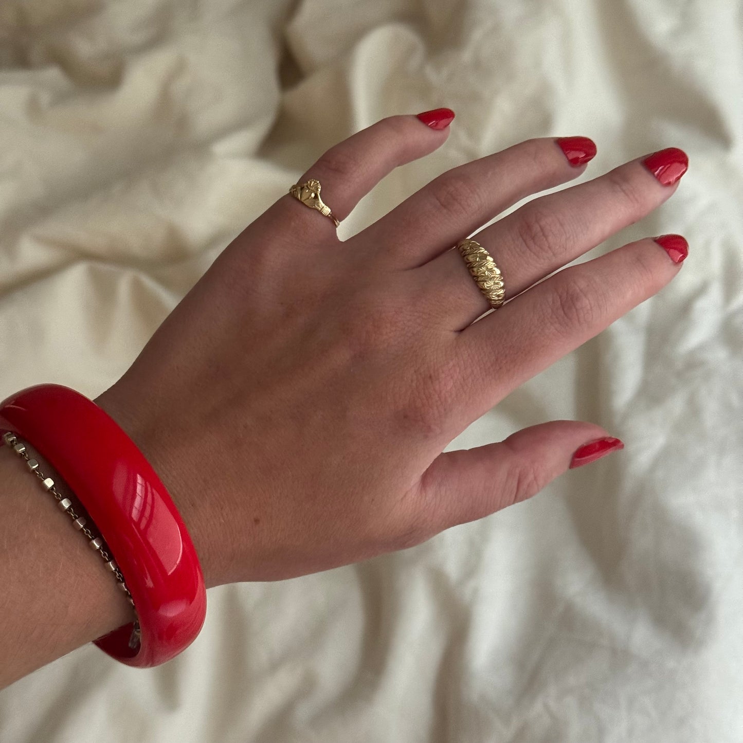Vintage Red Bangle Bracelet