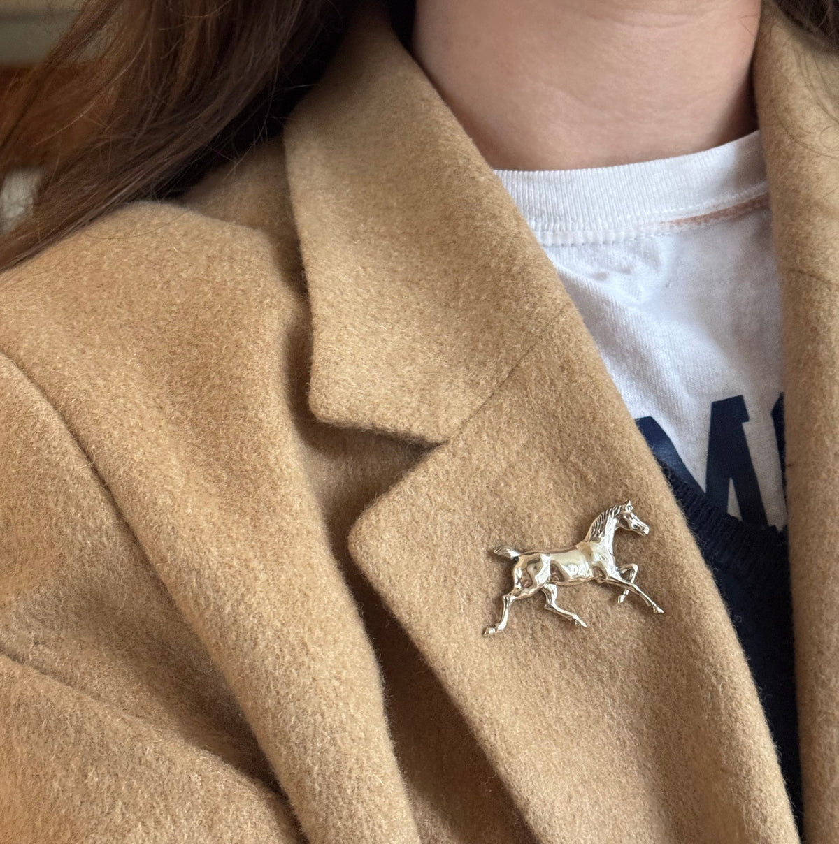 Vintage Sterling Silver Horse Brooch
