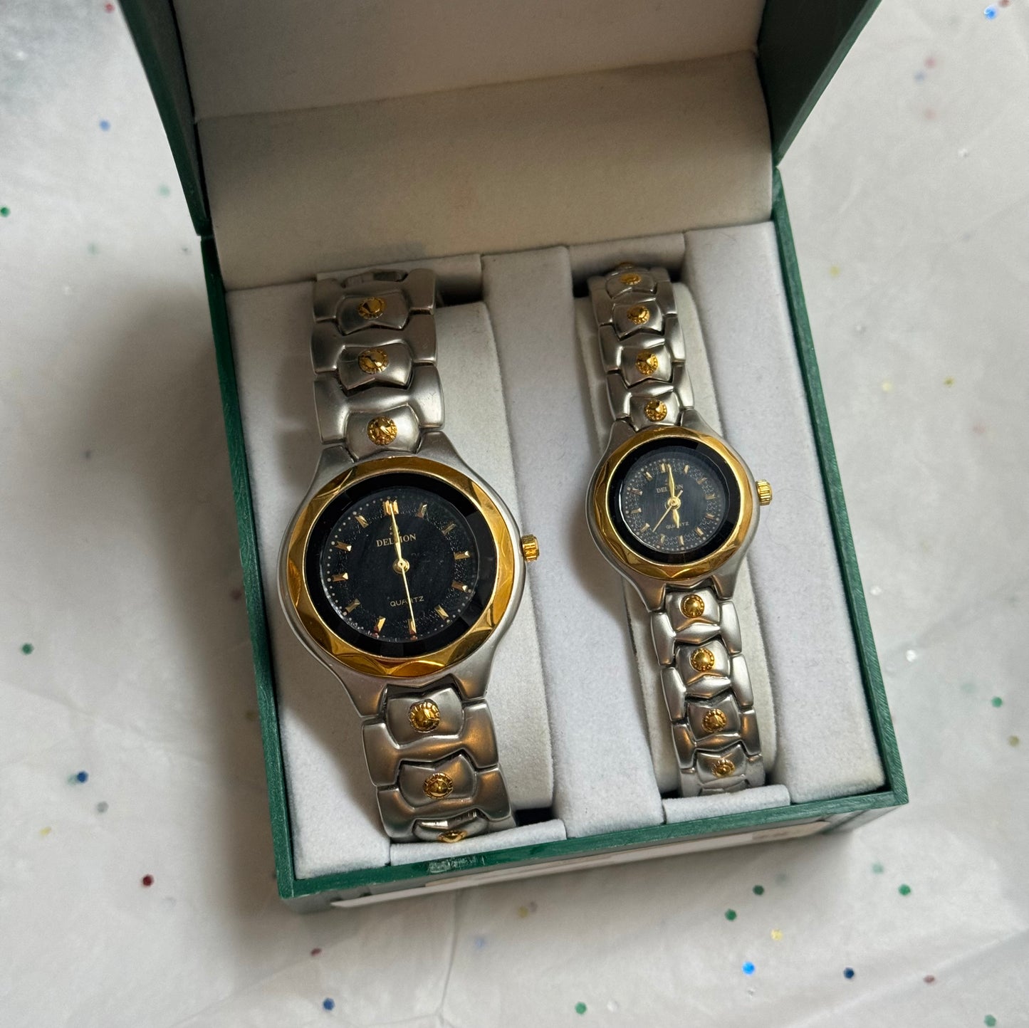 Vintage Two Tone His and Hers Watch Set